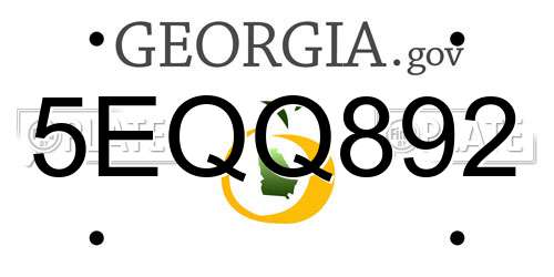 5EQQ892 Georgia License Plate