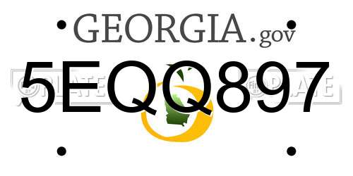5EQQ897 Georgia License Plate