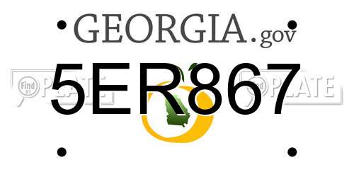 5ER867 Georgia License Plate