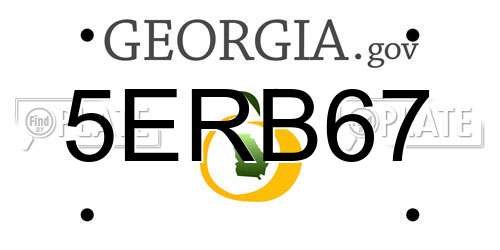 5ERB67 Georgia License Plate