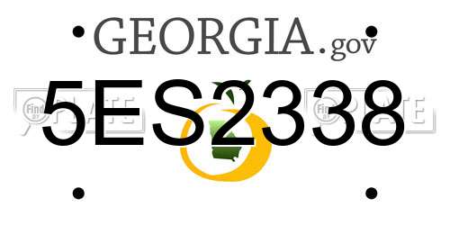 5ES2338 Georgia License Plate