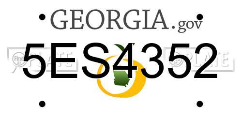 5ES4352 Georgia License Plate