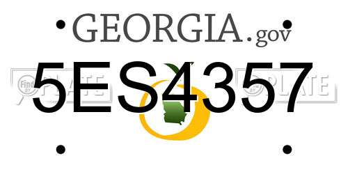 5ES4357 Georgia License Plate