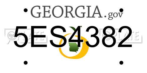 5ES4382 Georgia License Plate