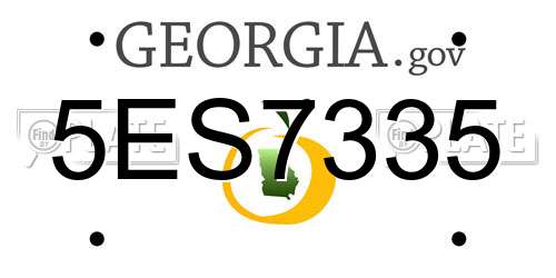 5ES7335 Georgia License Plate