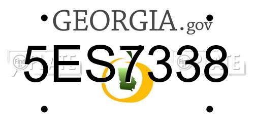 5ES7338 Georgia License Plate