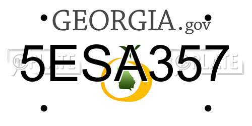 5ESA357 Georgia License Plate