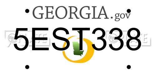 5EST338 Georgia License Plate