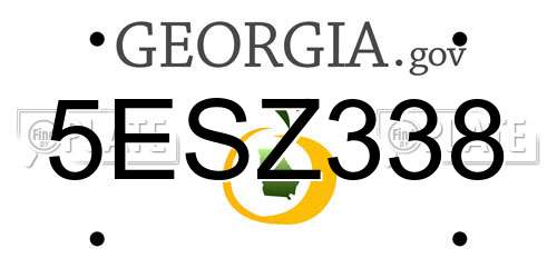 5ESZ338 Georgia License Plate