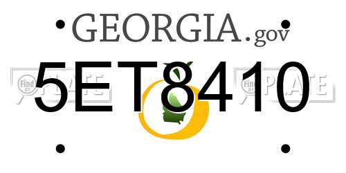 5ET8410 Georgia License Plate
