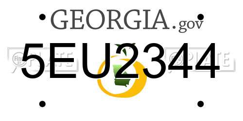 5EU2344 Georgia License Plate