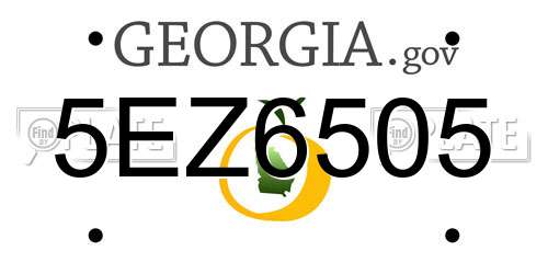 5EZ6505 Georgia License Plate