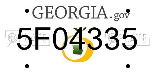 5F04335 Georgia License Plate