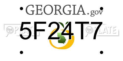 5F24T7 Georgia License Plate