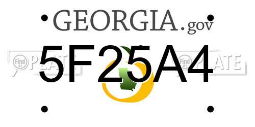 5F25A4 Georgia License Plate