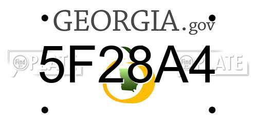 5F28A4 Georgia License Plate