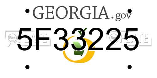 5F33225 Georgia License Plate
