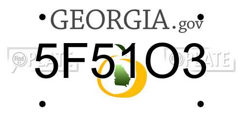 5F51O3 Georgia License Plate