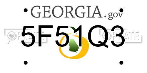 5F51Q3 Georgia License Plate