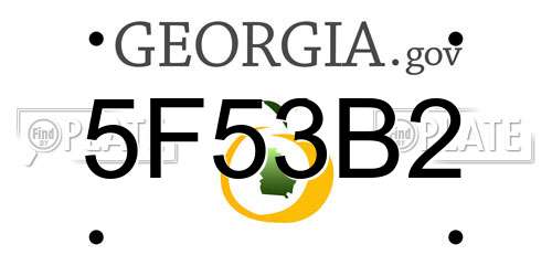 5F53B2 Georgia License Plate