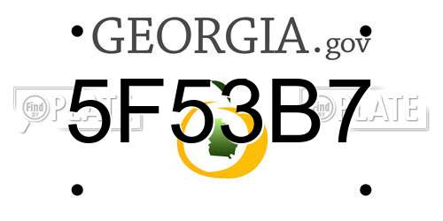 5F53B7 Georgia License Plate