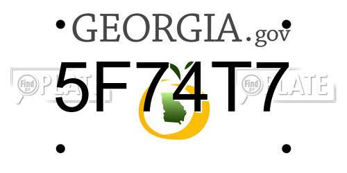 5F74T7 Georgia License Plate
