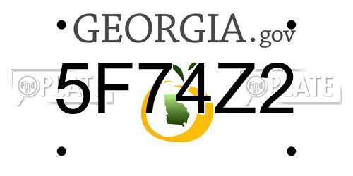5F74Z2 Georgia License Plate