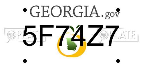 5F74Z7 Georgia License Plate