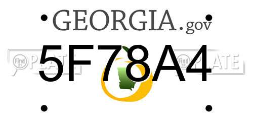 5F78A4 Georgia License Plate
