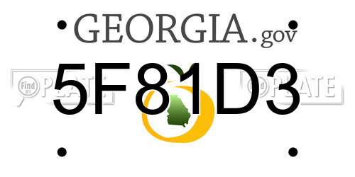 5F81D3 Georgia License Plate