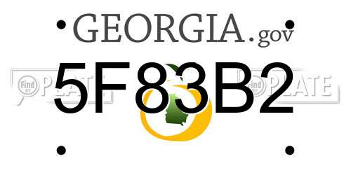 5F83B2 Georgia License Plate