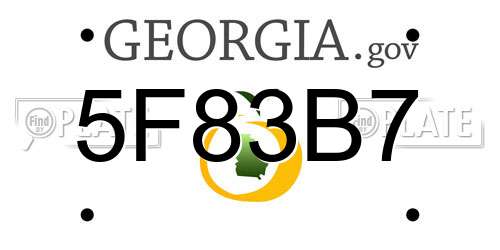 5F83B7 Georgia License Plate
