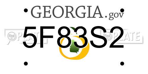5F83S2 Georgia License Plate