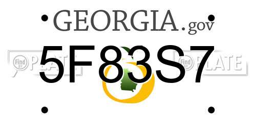 5F83S7 Georgia License Plate