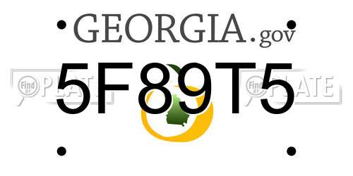 5F89T5 Georgia License Plate