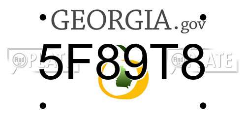 5F89T8 Georgia License Plate