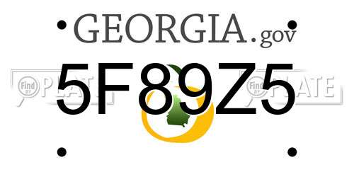 5F89Z5 Georgia License Plate