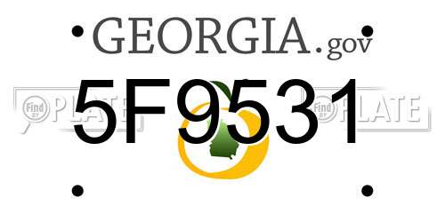 5F9531 Georgia License Plate