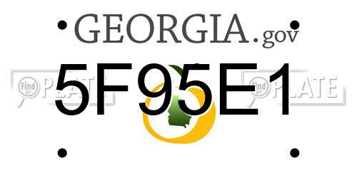 5F95E1 Georgia License Plate