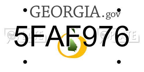5FAF976 Georgia License Plate