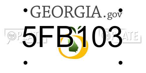 5FB103 Georgia License Plate