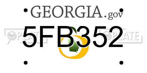 5FB352 Georgia License Plate