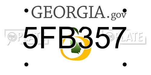 5FB357 Georgia License Plate