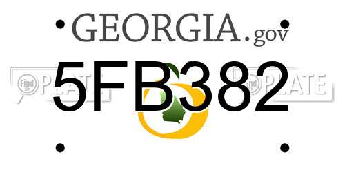 5FB382 Georgia License Plate