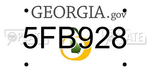 5FB928 Georgia License Plate