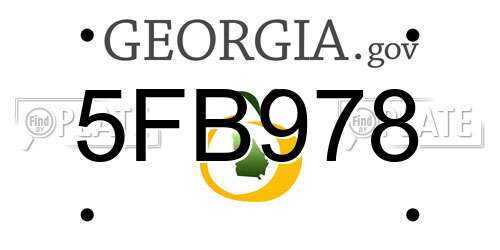 5FB978 Georgia License Plate