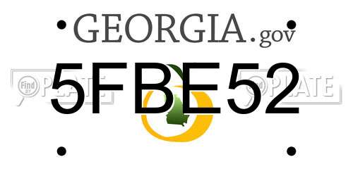 5FBE52 Georgia License Plate