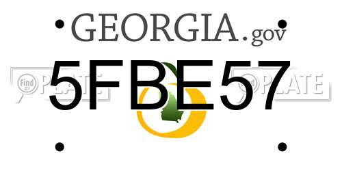 5FBE57 Georgia License Plate