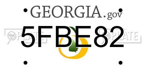 5FBE82 Georgia License Plate