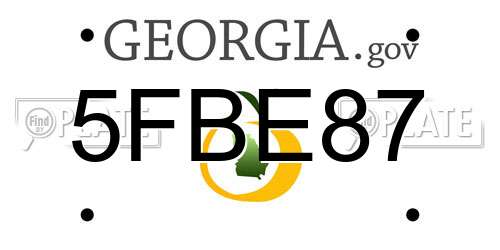 5FBE87 Georgia License Plate